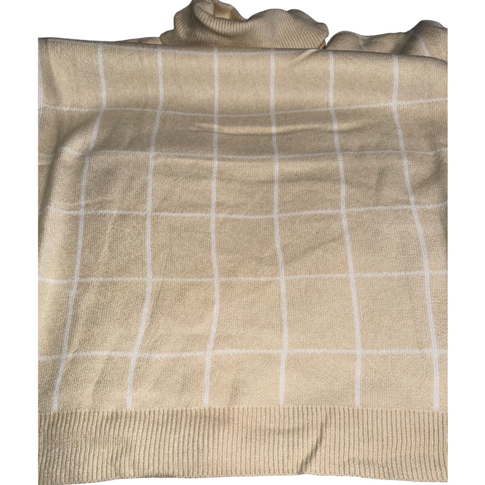 Andree by Unit Cream White Windowpane Grid Turtleneck 2XL, Soft, minimalist, NWT - Picture 3 of 11